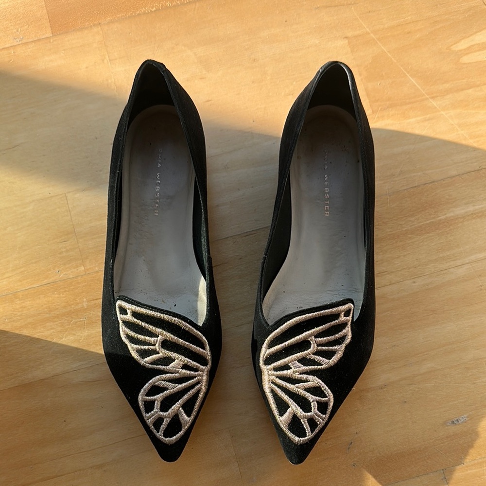 Elegant Black Butterfly Embellished Women's Shoes